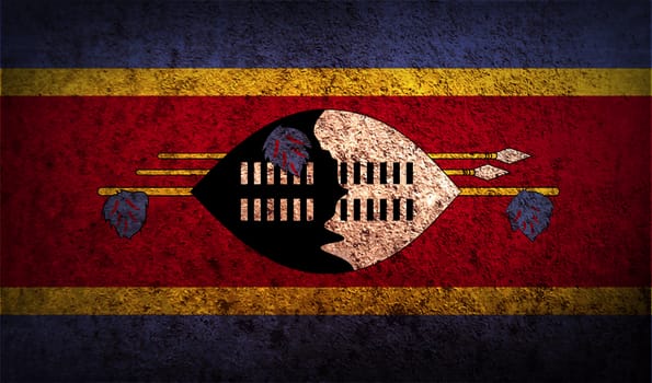 Flag of Swaziland with old texture.  illustration