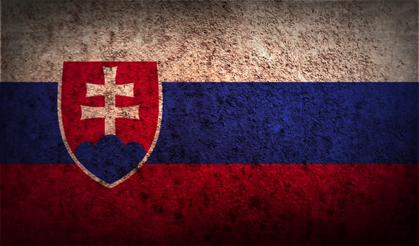 Flag of Slovakia with old texture.  illustration