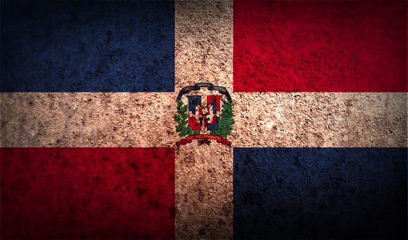 Flag of Dominican Republic with old texture.  illustration