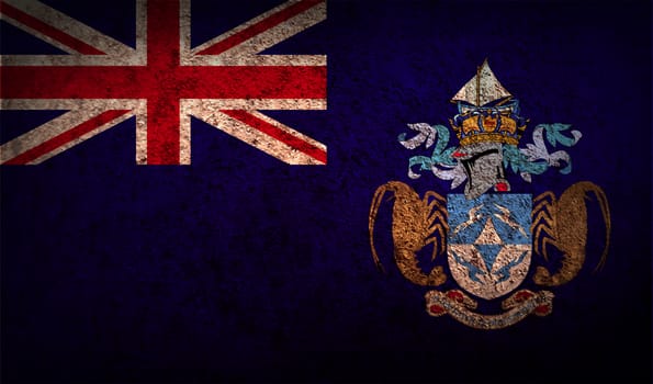Flag of Tristan da Cunha with old texture.  illustration