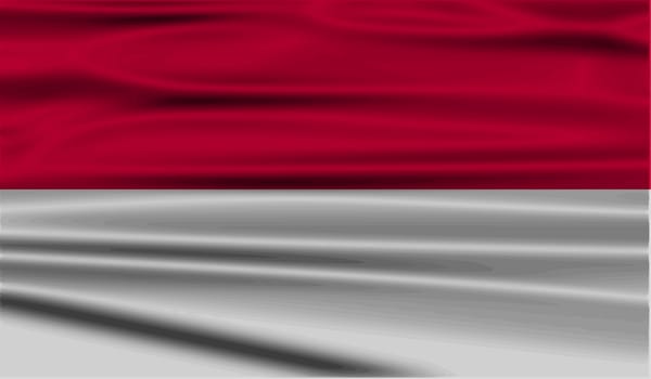 Flag of Indonesia with old texture.  illustration