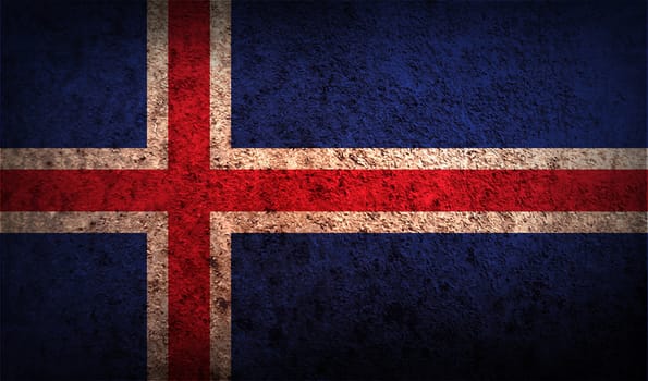 Flag of Iceland with old texture.  illustration