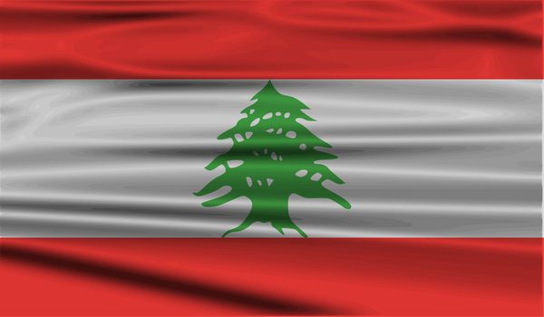 Flag of Lebanon with old texture.  illustration