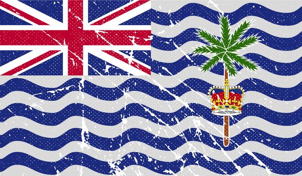 Flag of British Indian Ocean Territory with old texture.  illustration