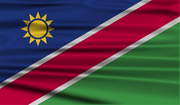 Flag of Namibia with old texture.  illustration