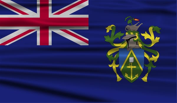 Flag of Pitcairn Islands with old texture.  illustration