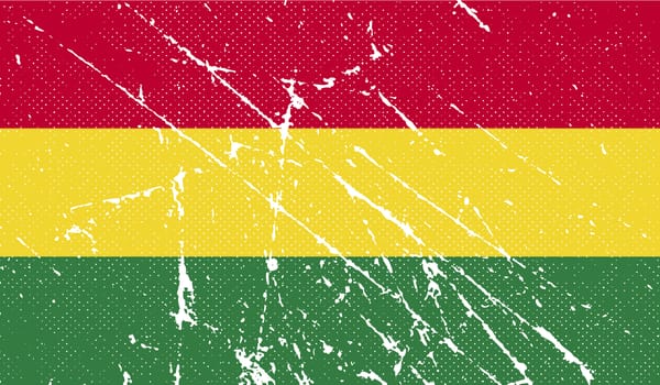 Flag of Bolivia with old texture.  illustration