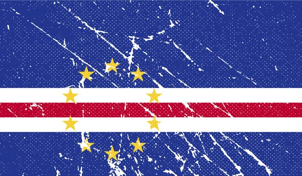 Flag of Cape Verde with old texture.  illustration