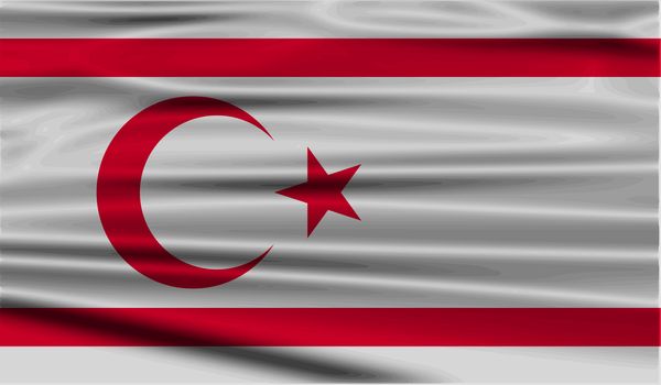 Flag of Turkish and Northern Cyprus with old texture.  illustration