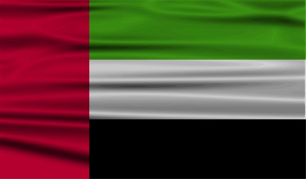 Flag of United Arab Emirates with old texture.  illustration