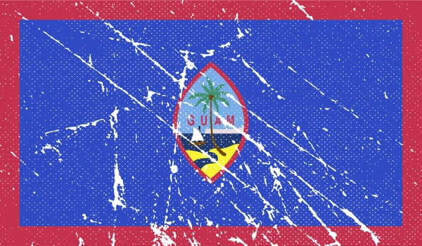 Flag of Guam with old texture.  illustration