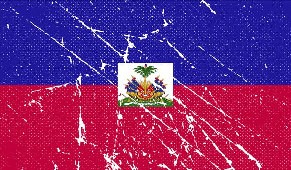 Flag of Haiti with old texture.  illustration