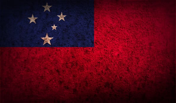 Flag of Samoa with old texture.  illustration