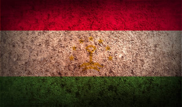 Flag of Tajikistan with old texture.  illustration