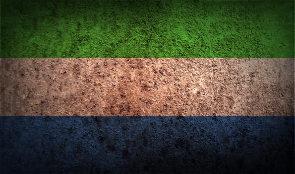 Flag of Sierra Leone with old texture.  illustration