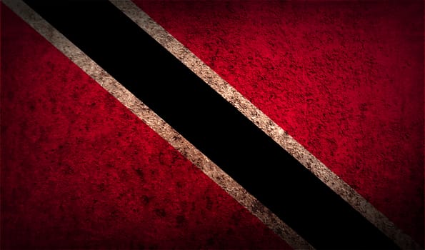 Flag of Trinidad and Tobago with old texture.  illustration