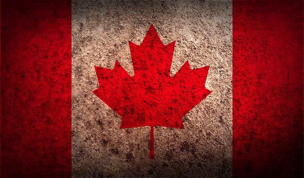 Flag of Canada with old texture.  illustration