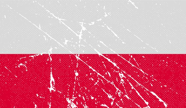 Flag of Poland with old texture.  illustration