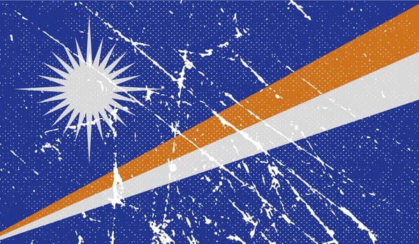 Flag of Marshall Islands with old texture.  illustration