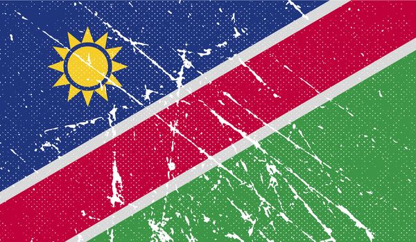 Flag of Namibia with old texture.  illustration