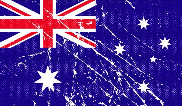 Flag of Australia with old texture.  illustration