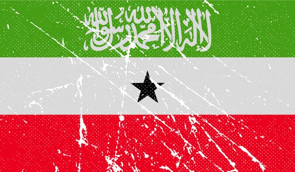 Flag of Somaliland with old texture.  illustration