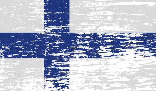 Flag of Finland with old texture.  illustration