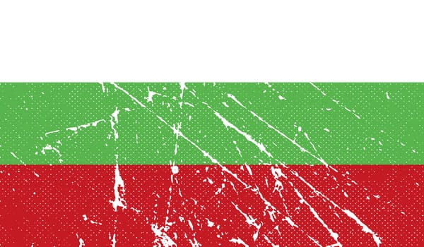 Flag of Bulgaria with old texture.  illustration