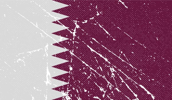 Flag of Qatar with old texture.  illustration