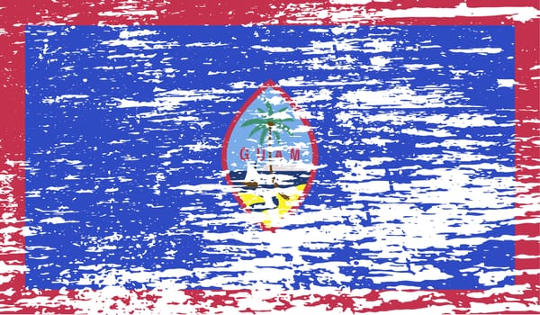 Flag of Guam with old texture.  illustration