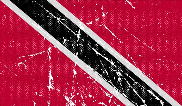 Flag of Trinidad and Tobago with old texture.  illustration