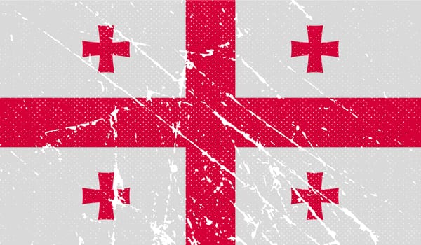 Flag of Georgia with old texture.  illustration