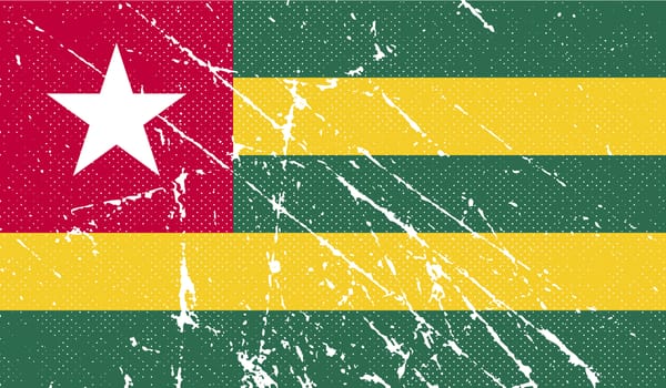 Flag of Togo with old texture.  illustration