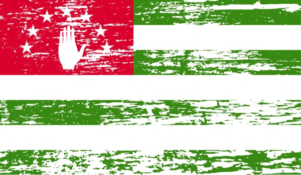 Flag of Abkhazia with old texture.  illustration