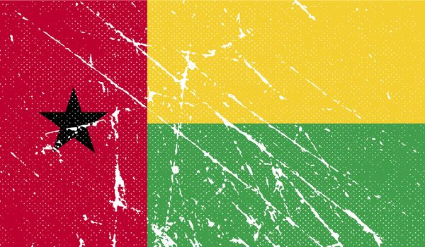 Flag of Guinea-Bissau with old texture.  illustration