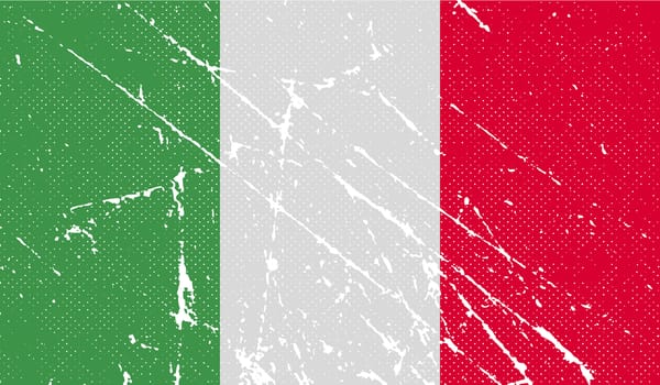 Flag of Italy with old texture.  illustration