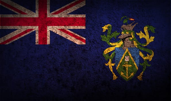 Flag of Pitcairn Islands with old texture.  illustration