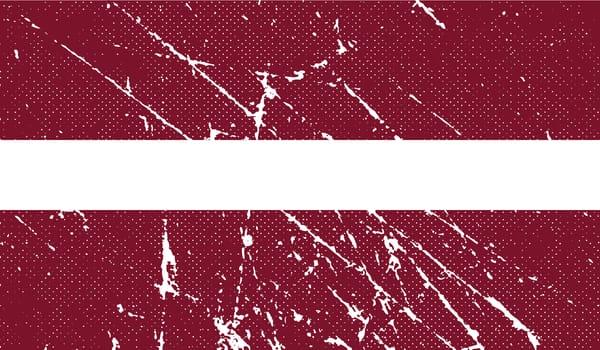 Flag of Latvia with old texture.  illustration