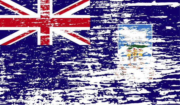 Flag of Falkland Islands with old texture.  illustration