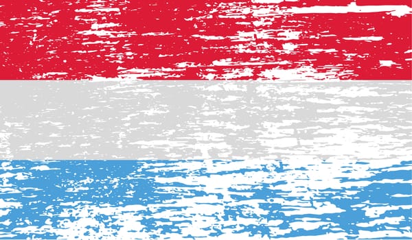 Flag of Luxembourg with old texture.  illustration