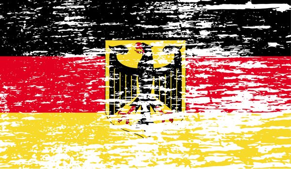 Flag of Arms of Germany with old texture.  illustration