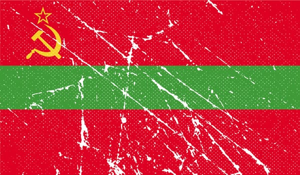 Flag of Transnistria with old texture.  illustration