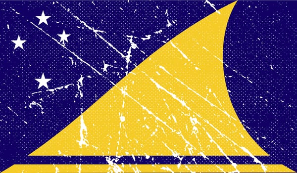 Flag of Tokelau with old texture.  illustration