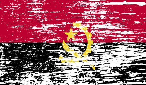 Flag of Angola with old texture.  illustration