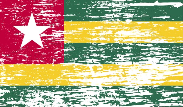 Flag of Togo with old texture.  illustration