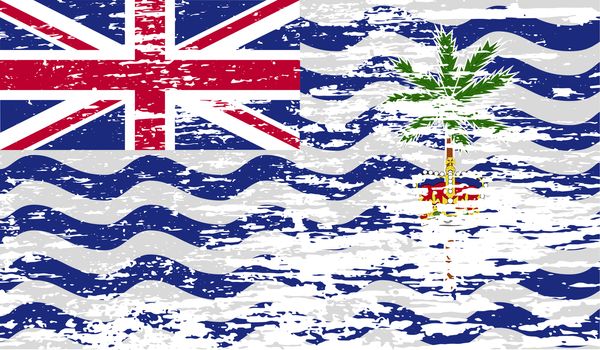 Flag of British Indian Ocean Territory with old texture.  illustration