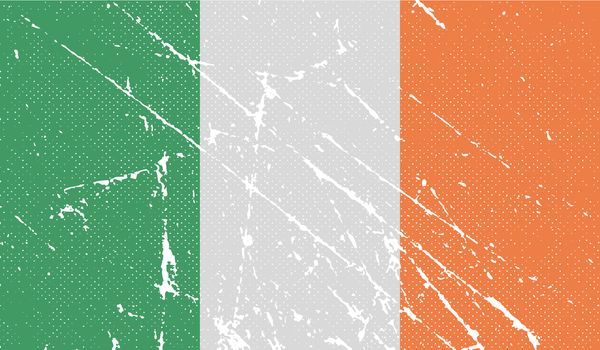 Flag of Ireland with old texture.  illustration