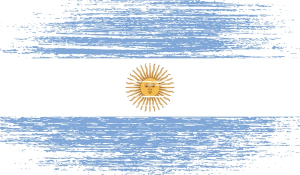 Flag of Argentina with old texture.  illustration