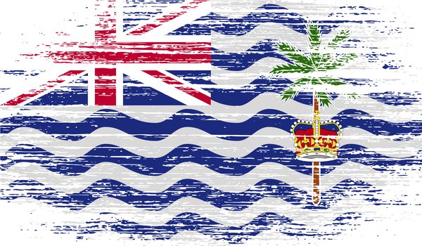 Flag of British Indian Ocean Territory with old texture.  illustration