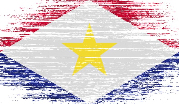 Flag of Saba with old texture.  illustration